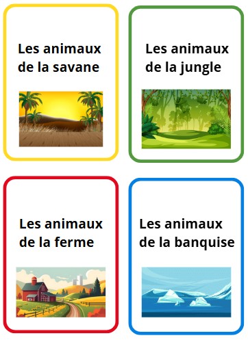 Cartes d'apprentissage : LES ANIMAUX