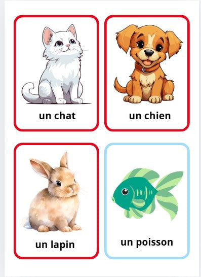 Cartes d'apprentissage : LES ANIMAUX