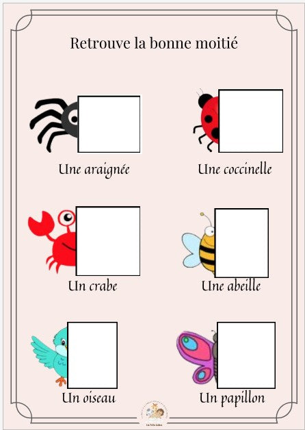 Livret d'apprentissage : LES ANIMAUX